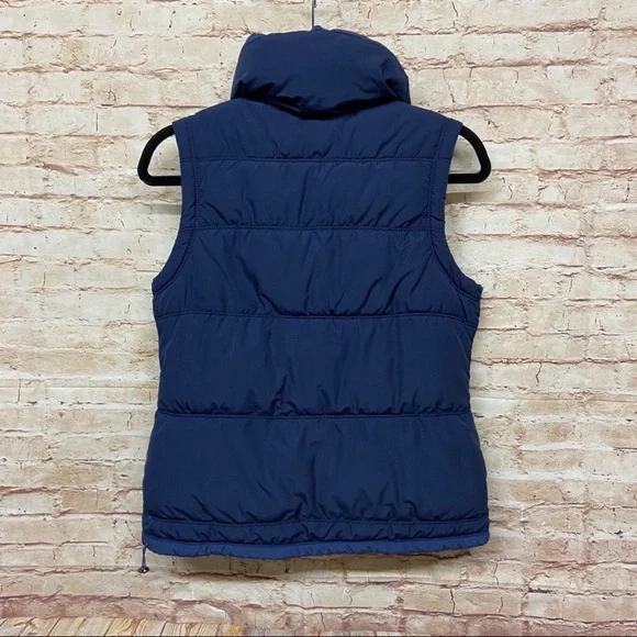 AE American Eagle Womens Puffer Vest Size S Full Zip Pockets Solid Navy Blue - Picture 5 of 6
